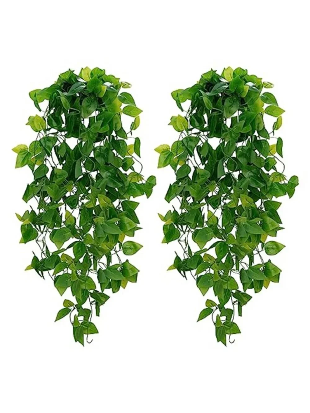Fake Hanging Pothos Vines Artificial Plants Wall Decor Indoor Greenery 2pc Set